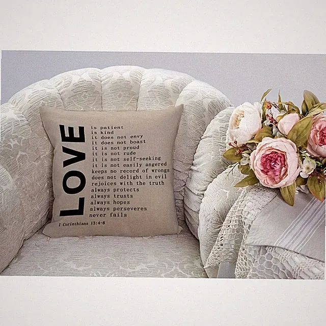 1 PC Valentine's Day Love Quote Pillow Cover “LOVE” Living Room Sofa Decoration