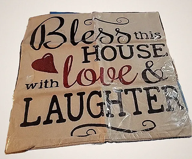 17x17 Pillow Sham 💥 Bless This House With Love And Laughter 📦