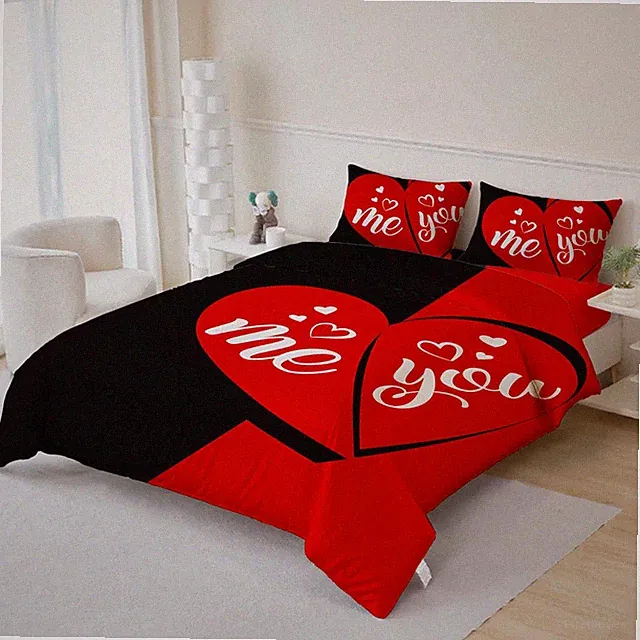 3D Love Heart Pattern Theme Quilt Cover Set Bedding Sets Pillowcases 140