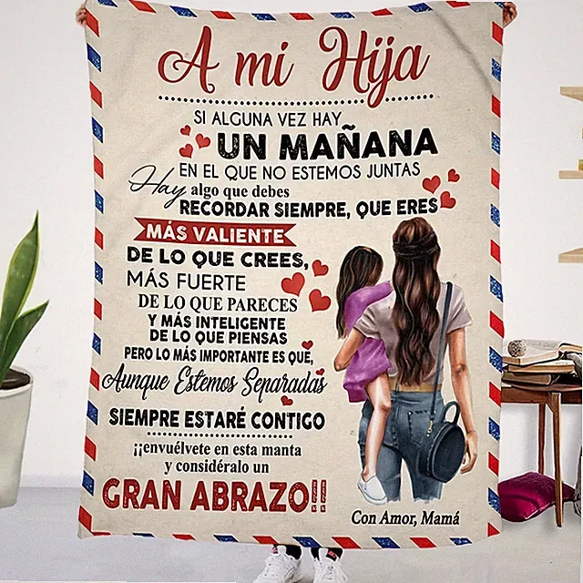 A Modern Spanish Love Letter to Your Daughter Blanket, Flannel, Non-Allergenic