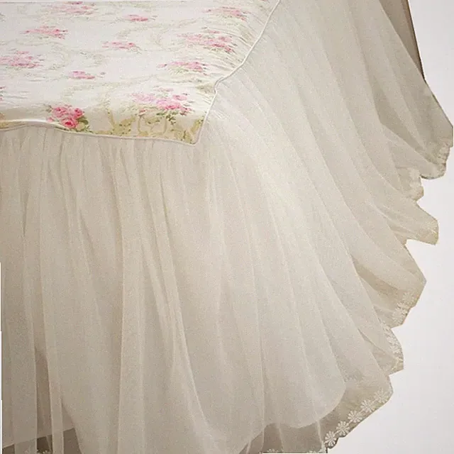 Beautiful Lace Ruffle Bed Skirt Twin XL Romantic Girls Bed Sheets Dust Wrap