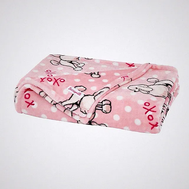 Betseyville 50”x70” Plush Throw Pink Blanket White Poodle XOXO