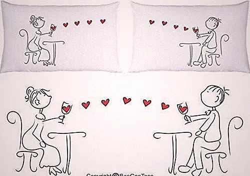 "Cheers My Dear" Couple Pillowcases - Valentines Day Gift by BeeGeeTees