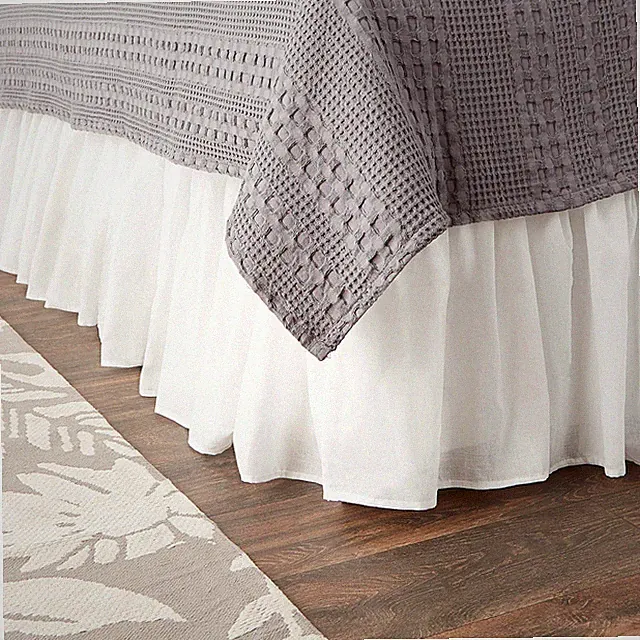 Greenland Home Cotton Voile Dust Ruffle 18-inch L White