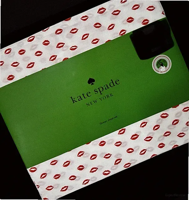 Kate Spade QUEEN Sheet Set Cotton - RED Lips On White QUEEN Sheets Valentines