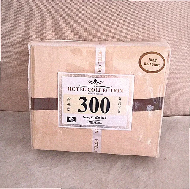 King Bedskirt NEW Hotel Collection Luxor Treasures 15" Drop Cotton Honey/Mocha