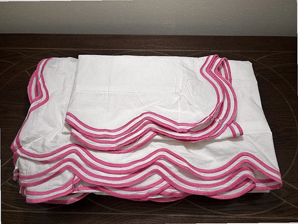 Love Shack Fancy LoveShackFancy Scallop Duvet Cover Pink · Twin/XL Twin + Sham