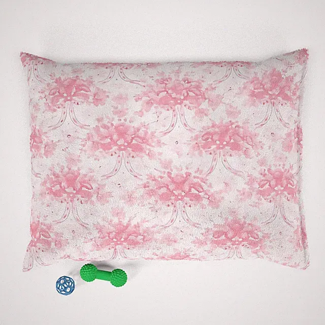 Love Shack Fancy Style Pet Bed | Plush Cozy Pillow for Pets Pink Floral Pattern