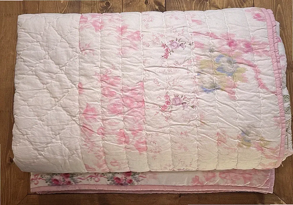 Pottery Barn Love Shack Fancy Floral Bow Patchwork Quilt NWOT full/queen