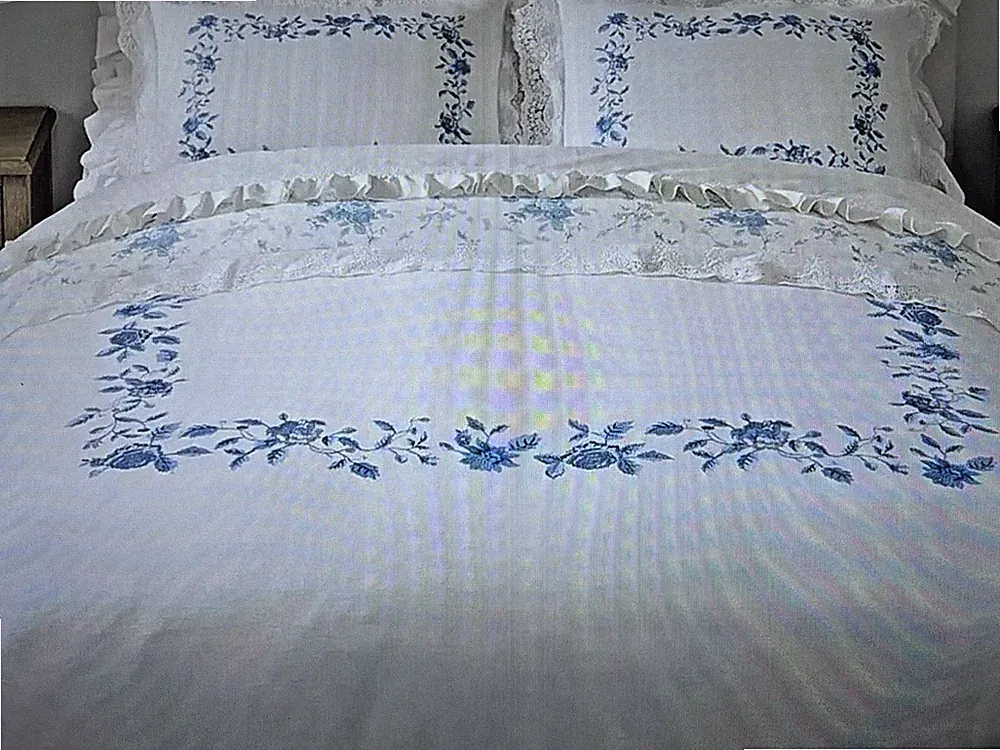 Pottery Barn LOVE SHACK FANCY Full Queen Duvet Blue Rose NWT NEW $259 FREE SHIP