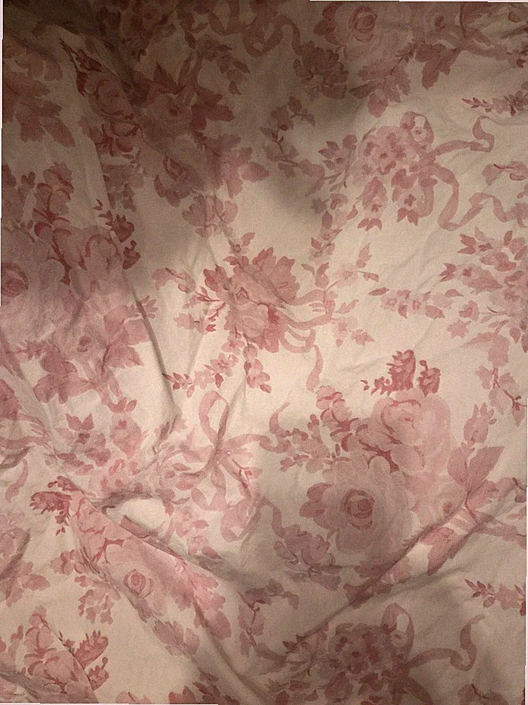 Pottery Barn Love Shack Fancy Pink & White Full Size Sheet Set GUC 4 Pc.