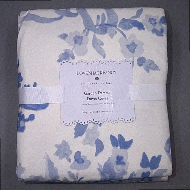 Pottery Barn x Love Shack Fancy- Garden Damask Duvet Cover- King- Blue NWT