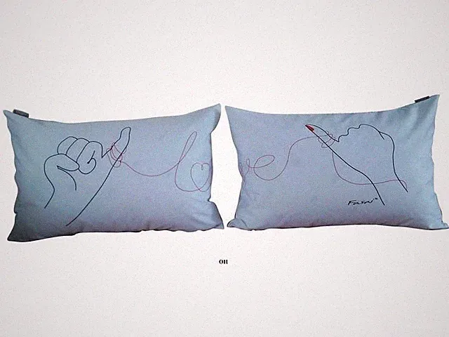 Promising Love - Set of Couple Pillowcases (White)