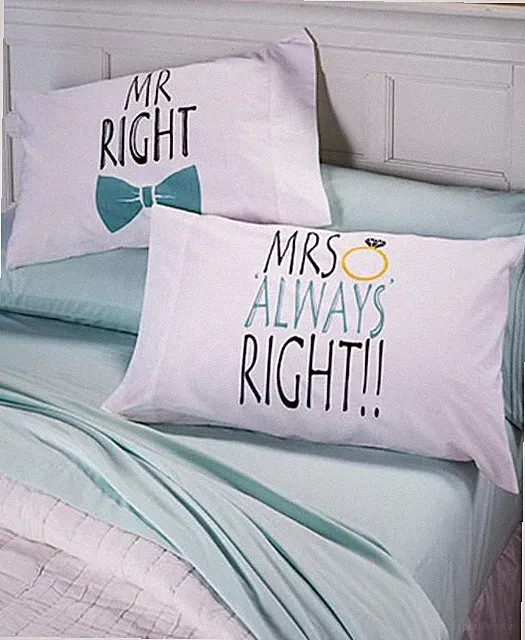 Set of 2 Novelty Pillowcases Mr. Mrs Right/Love You More/To the Moon & Back