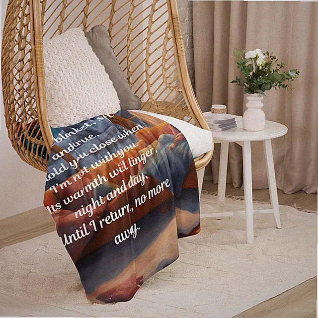Sherpa Throw Blanket 50x60 Sentimental Poem Romantic Gift Comfort Warm Fleece